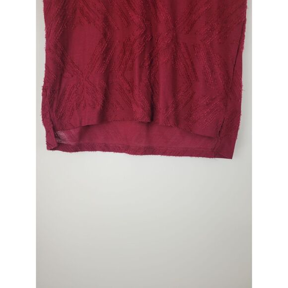 Peace & Pearls Blouse M Womens Red Short Cold Shoulder Sleeve V Neck Top - Picture 3 of 9